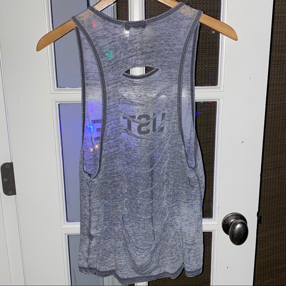 Popular Basics tank HUSTLE gray burnout - Picture 4 of 7